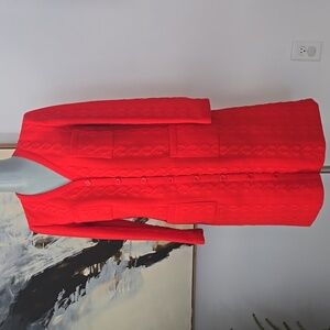 Butte Knit | Vibrant Red Knit Cardigan Dress